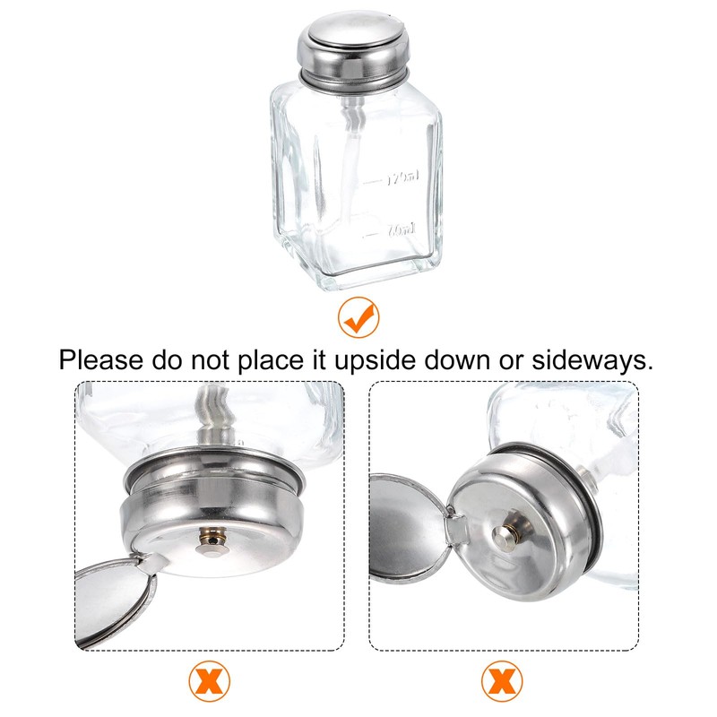 sourcing map Solvent Alcohol Dispensers 120ml(4oz) Push Down Liquid Dispenser