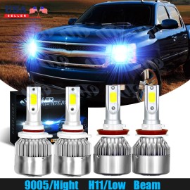 1-800 Radiator Ice Blue 8000k LED Headlight Kit Hi/Low Bulbs For Chevy Silverado 1500 2007-2015