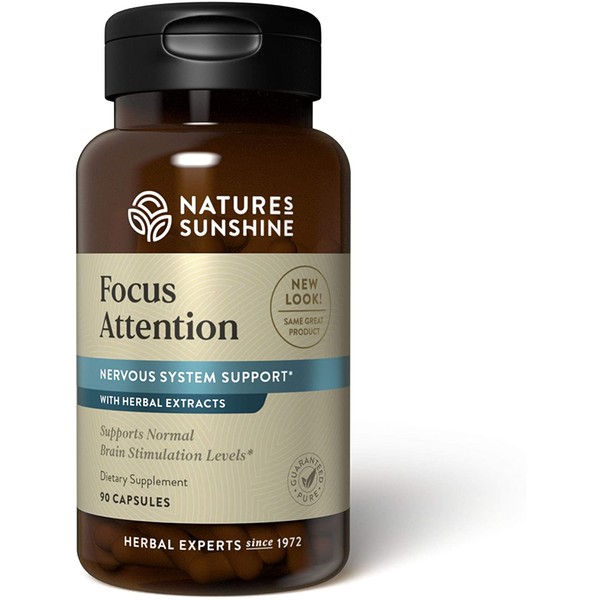 Nature's Sunshine Focus Attention, 90 Capsules, Provides Nutrients That Help Maintain Normal Brain-Stimulation Levels While Supporting Blood Circulation and Neurotransmitter Levels in The Brain