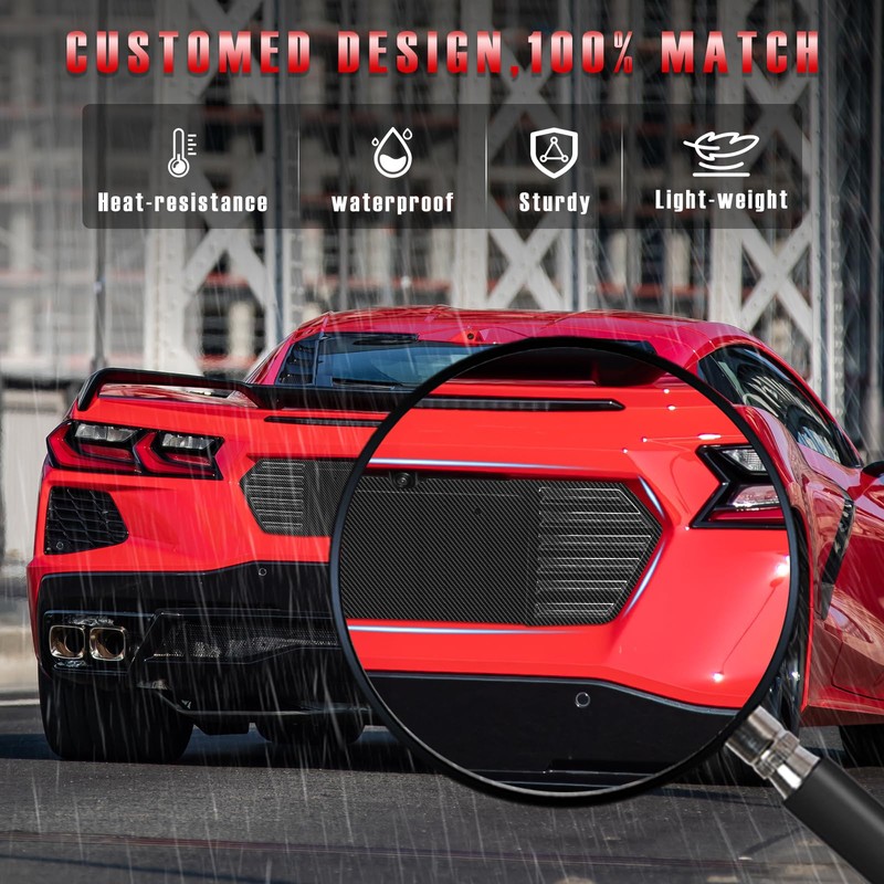 Rear License Plate Frame Compatible with Corvette C8 Z51 Stingray