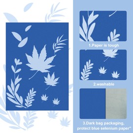 Pojedehy 62 Pcs Sun Print Paper Cyanotype Paper Kit with Acrylic Panel, A5 A6 Sun Printing Art Paper Solar Drawing Paper Sensitivity Nature Printing for Sun Print Paper Kit