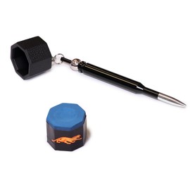 OKKO Octagon Bullet Billiard Pool Cue Chalk Pocket Holder Black + 1 Tube/5 pcs of Predator Chalk