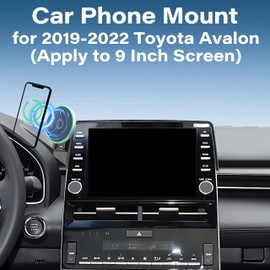AbeeyGeomarn Car Phone Holder for Toyota Avalon 2019-2022 Accessories Apply to 9 Inch Touch Screen 15W Fast Wireless Charger Screen Fixed Clip Cell Phone Mount Hands-Free 360 Degree Rotation
