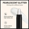 Shimmering Pearl White Eyeshadow Cream Stick, Metallic Highlight Crayon, Smooth
