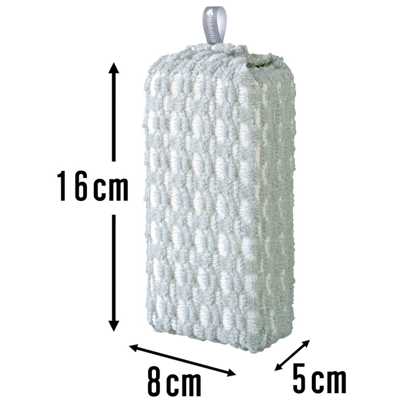 Mameen BS-235 Bath Sponge, Gray, Width 3.1 x Depth 2.0