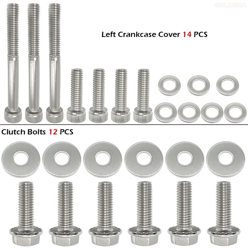 GOLKNHA 164 PCS Polished Stainless Steel Engine Bolt Screw Kit