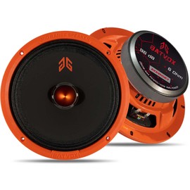 GRTSKY MX80E1 Loudspeaker 8 Inch Midrange 560 Watts 6 Ohms Orange Bullet, Premium Quality Audio Door Speakers for Car or Truck Stereo Sound System, Orange (2 Speakers)