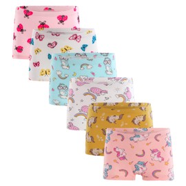 Boboking Soft 100% Cotton Girls'Panties Boyshorts Toddler Underwear 6/7y Pink