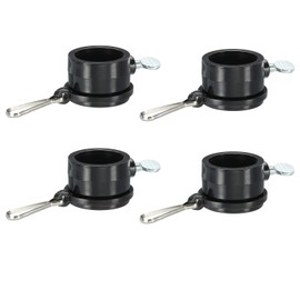 sourcing map Flag Pole Rings Mounting Clips Rotating Adjustable Fasteners 29mm x 27mm Black Pack of 4