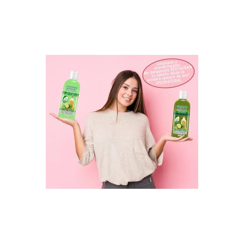 2 Shampoos De Bergamota 500ml C/u Y 2 Aceites 10ml
