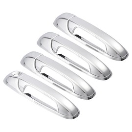 X AUTOHAUX 4pcs Chrome Plated ABS Exterior Side Door Handle Cover Trim for Dodge for Ram 1500 2500 3500 2002-2008 Silver Tone Outer Door Handle Cover Decoration