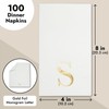 Servilletas de papel de monograma blanco con letra S (4