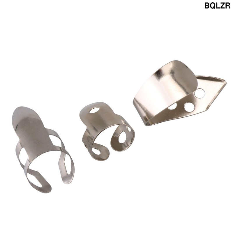 BQLZR 15 Pieces Metal Thumb Finger Picks Plectrum Sets With