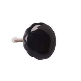 G Decor Crystal Glass Torus Flower Pull Knob for Kitchen Cabinet Cupboard (Black)
