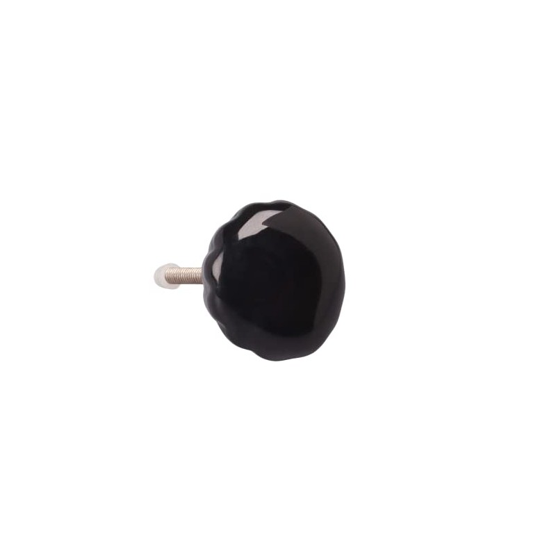 G Decor Crystal Glass Torus Flower Pull Knob for Kitchen
