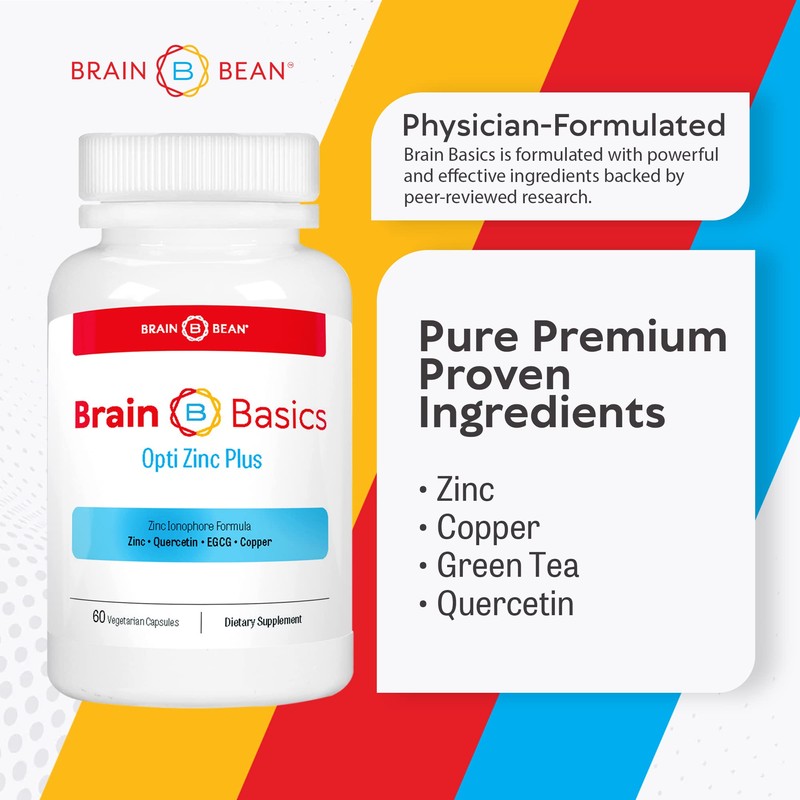 Brain Basics Opti Zinc Plus - Zinc Supplement with Quercetin,