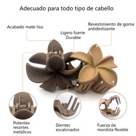 SUFFIC 6 Piezas Pinzas para el Cabello para Mujer,Pinzas de Pelo de Flores y Mariposa,Multicolor Clips de Garra Grande y Antideslizante para Todo el Cabello (Color A)