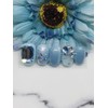 Topaz Blue Handmade Nail Tips - Short Almond / 토파즈블루