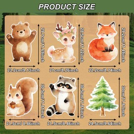 6 pezzi di cuccioli di animali del bosco da 30 cm con supporto, decorazioni per compleanno a tema animali del bosco, accessori per feste, decorazioni per compleanno Animal Fotografia Prop