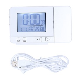 180° Rotation Projection Alarm Clock USB Powered LED Digital Clock with Temperature Humidity TestSilver
