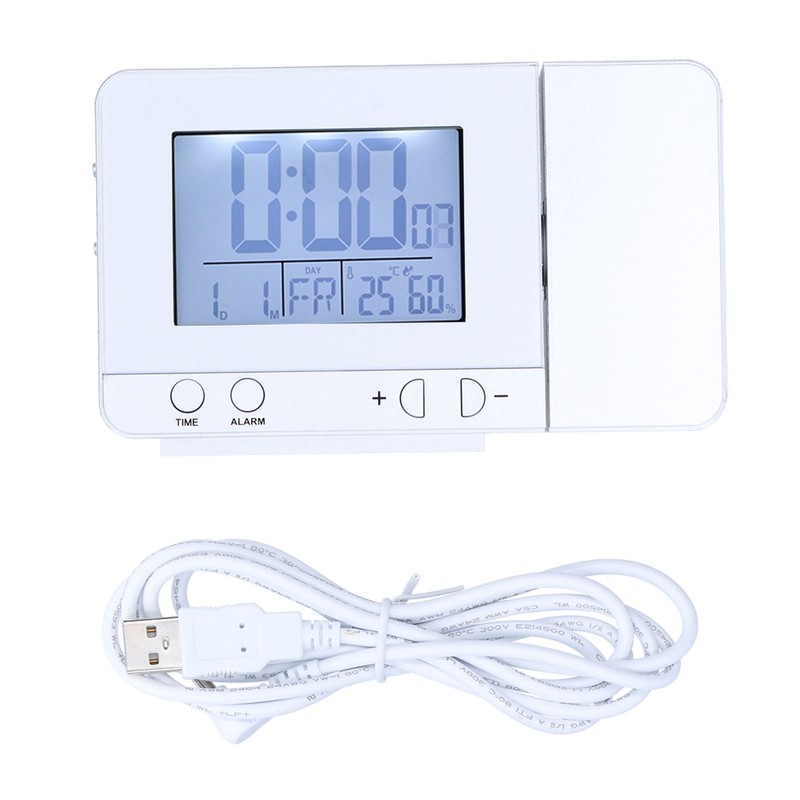 180° Rotation Projection Alarm Clock USB Powered LED Digital Clock