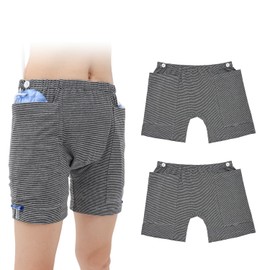 BOYUDZLTD Women’s Nephrostomy Bag Shorts, 2 Pack Urine Bag Holder Underwear, Discreet Catheter Support for Foley & Ostomy Patients (XX-Large)