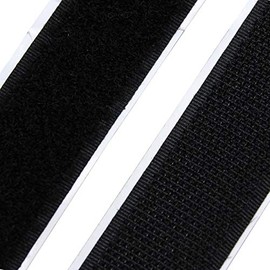 BlueDot Trading Self Adhesive Double-Sided Sticky-Back Hook and Loop Interlocking Tape for Home, Office, or Crafts, 3/4” (.75 inch) Wide, Black, 1 Foot