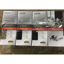 Defiant Freedom Keyed Entry Door Handle Satin Nickel  Both Keyed Alike  Lot Of 4