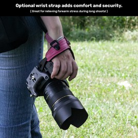 Spider Holster SpiderPro - Correa de mano para cámara v2 con montaje a presión y correa de muñeca opcional - Compatible con DSLR y sin espejo (negro)