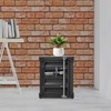 Industrial Metal Side Table with Storage Cabinet, Floor Standing Iron