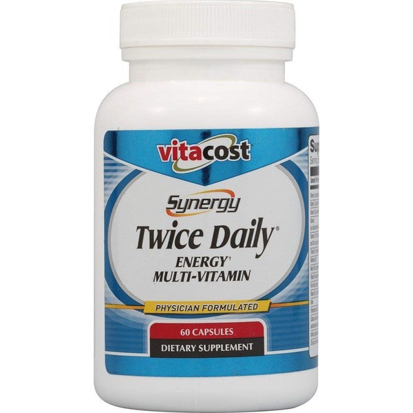 Vitacost Synergy Twice Daily Energy Multi-Vitamin - 60 Capsules