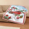 Heartwarming Susan WingetTM Truck and Snowmen Sherpa Throw Blanket -