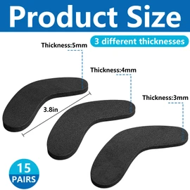 RunNico 30 Pack Ski & Snowboard Boots Fitting Pads - 3 Sizes Self-Adhesive Foam Padding - J Bars Snowboard Boots to Reduce Heel Lift & Ankle Blisters