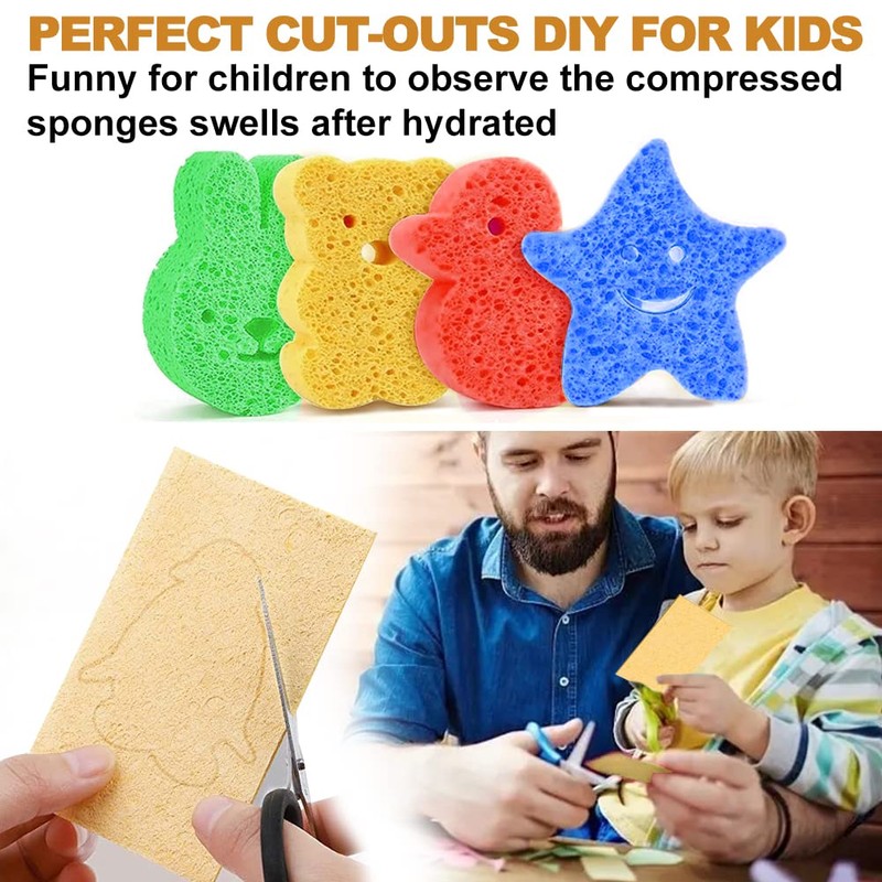 Pop-Up Sponges Kitchen, Pack of 10 Compressed Sponge Kitchen Cellulose