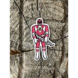 BlueLeeder Pink Power Ranger Action Sticker