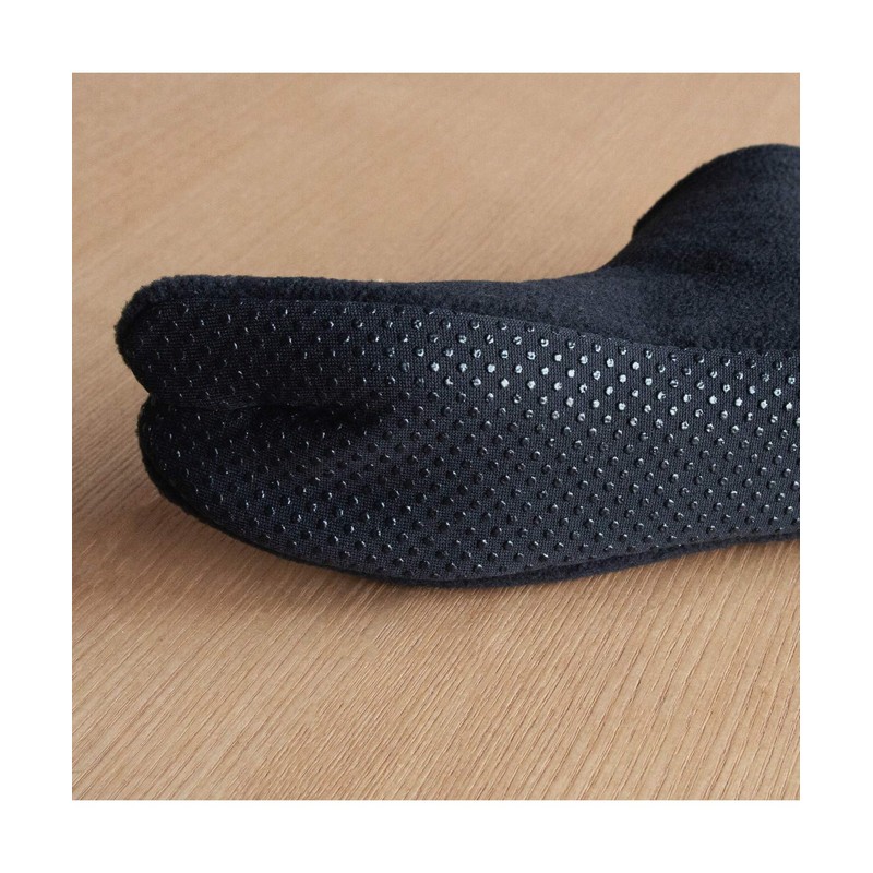 Kyoetsu Men's Tabi Socks, Fleece Cover, Winter Socks, Black