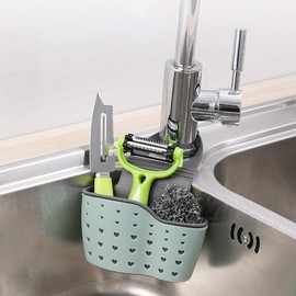 Youery 2 Pieces Kitchen Utensil Holder Sponge Holder Sink Holder Basket, Shelf Soap Sponge Dish Drainer Bathroom Holder Kitchen Storage Suction Cup Soap Brush Dishwasher Accessories