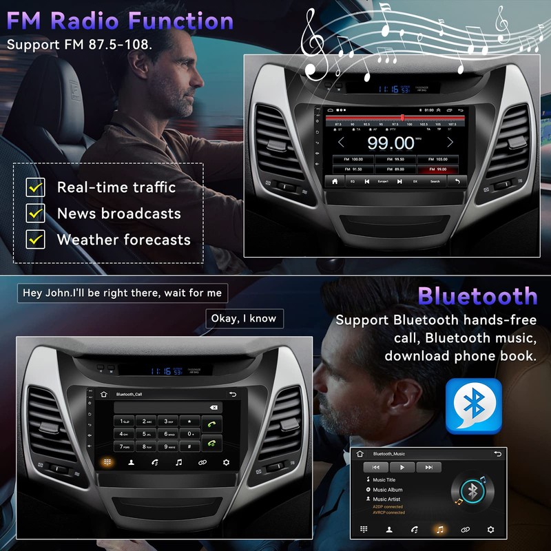 2+64G Android Car Stereo for Hyundai Elantra 2014 2015 2016