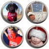 west elm Acrylic Round Picture Frame Christmas Ornament w/Magnetic Closure