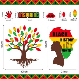 91 Pcs Black History Month Decorations for Classroom Bulletin Board Decorations Bulletin Board Cutouts Sets Wall Diversity Poster African American Celebration for Kids Educational Decor