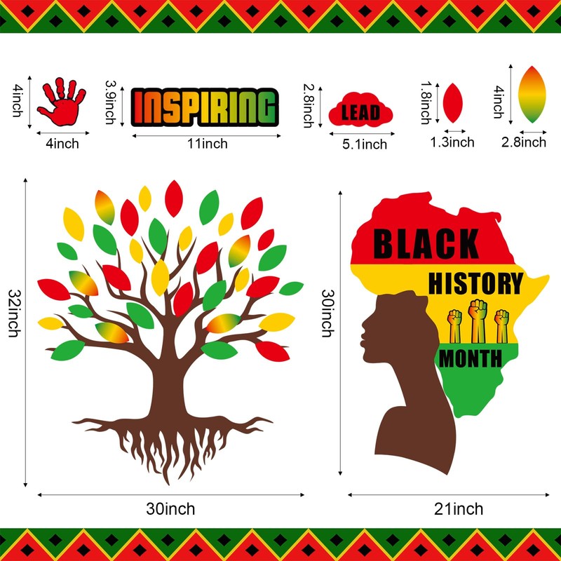 91 Pcs Black History Month Decorations for Classroom Bulletin Board