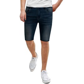 ETHANOL Mens Super Comfy Slim Stretch Jersey Denim Shorts ASHL44100 DARKBLUE 34