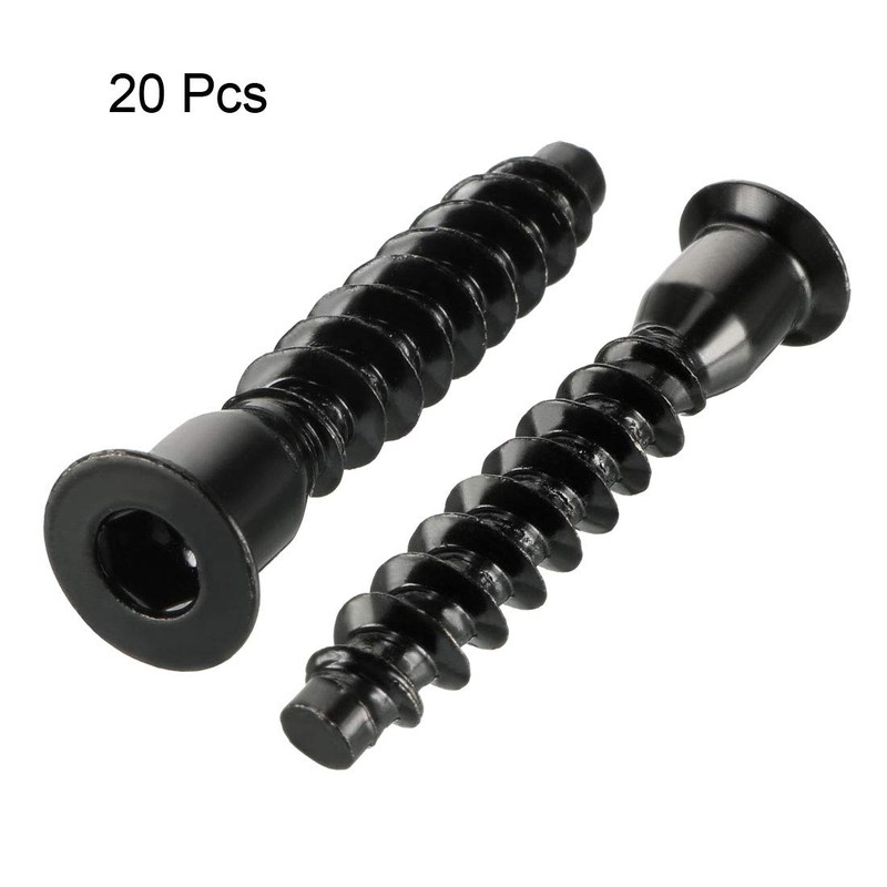uxcell Furniture Confirmat Screw 7x39mm Hex Socket Wood Screws Powder