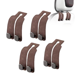 JinnEterri Car Purse Hook Purse Hook for Car Seats Headrest Car Seat Hooks,Heavy Duty Vehicle Organizer for Handbags, Groceries, Purses, Keep Car Tidy (Brown, 4 Pack)
