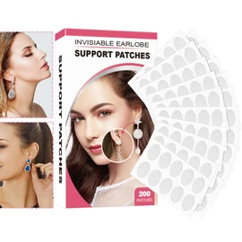 Invisible Ear Lobe Support Patches Waterproof, Earrings Support Patches, Heavy Earrings Stabilisers Stickers Clear, Pierced Protectors For Long-Term Wear Protecting Stretched Earlobes, 100/200Pcs