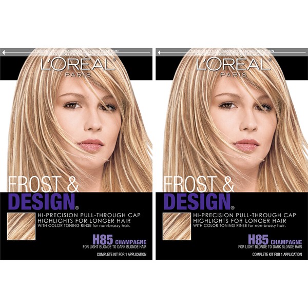 L'Oreal Paris Frost and Design Cap Hair Highlights For Long Hair, Champagne, 2 count