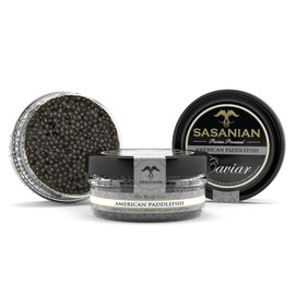 OVERNIGHT GUARANTEED! Premium Fresh American Wild Spoonbill Paddlefish Caviar 2 oz Jar