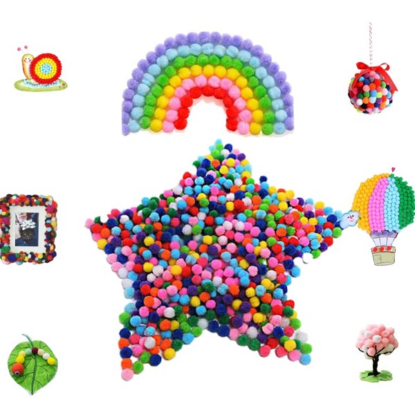 Pompoms for Crafts, 3 cm Pompom Balls, Small Pompoms, 200