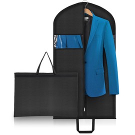 Niviy Suit Bag 110 x 60cm Foldable Suit Carriers for Men, Travel Garment Bag with Handles Waterproof Anti-mite Breathable for Wardrobe and Travel Dustproof (Black)