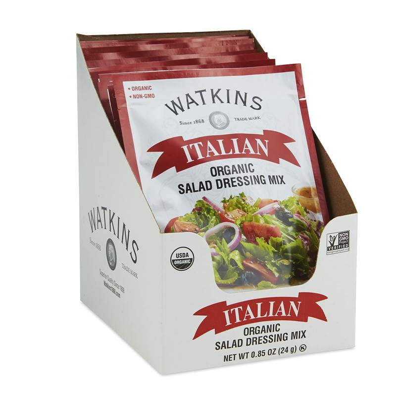 Watkins Organic Italian Salad Dressing Mix, 0.85 oz. Packets, 12-Pack